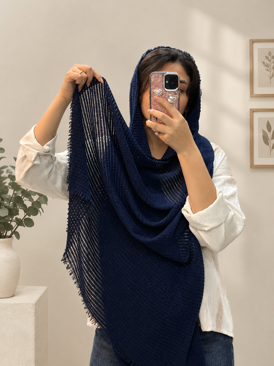 شال حصیری زمستانه زنانه